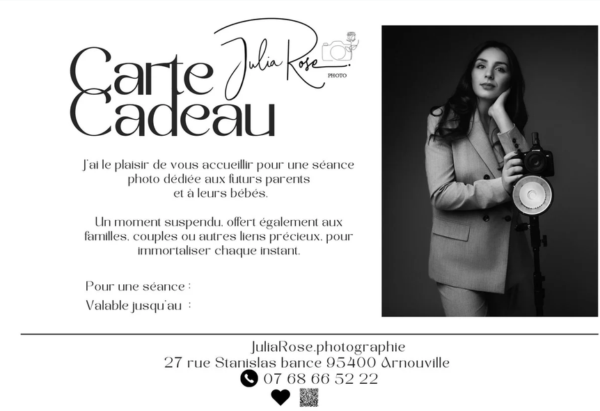 Carte cadeau Julia Rose Photographie